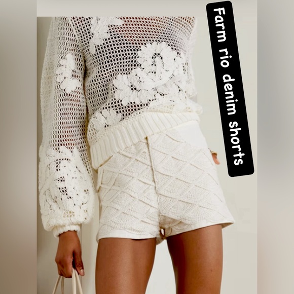 NWT FARM RIO Crochet denim shorts size 25 and 32 25